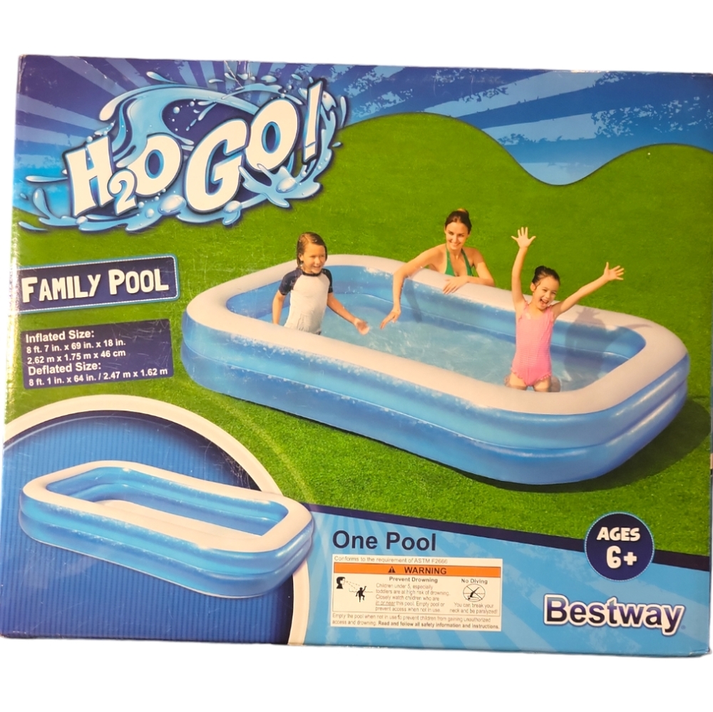 1 NWT H2o Go Family Rectangular Pool 186 Gal Bestway Kid's 6+